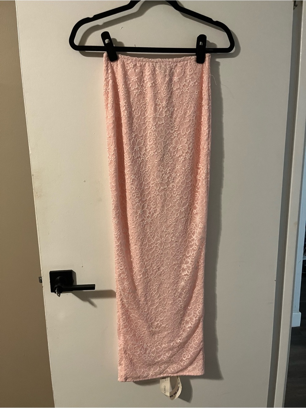 Delicate Lace Maxi Skirt in Light Pink
